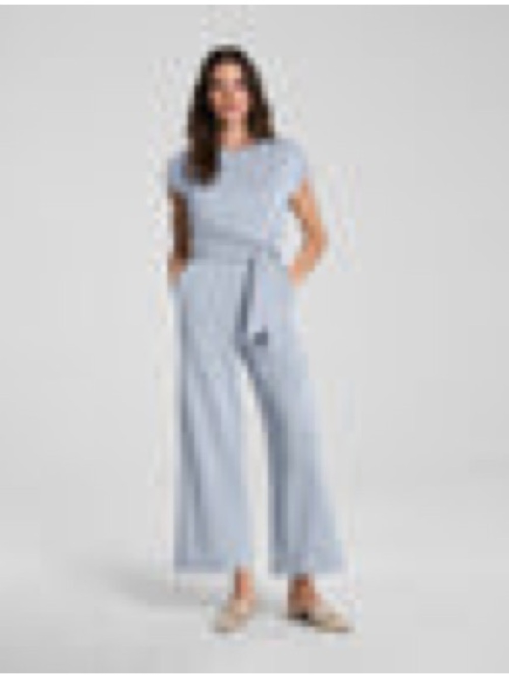 SPANX Powder Blue Tie-Front Jumpsuit Petite XL - Picture 2 of 2